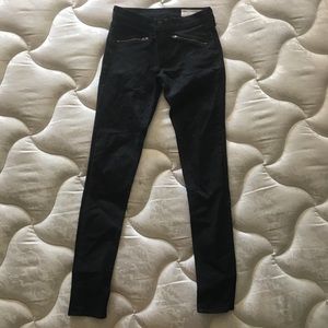Rag & Bone black jeans w zippers